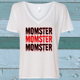 Momster Halloween Sublimated Graphic Ladies V-neck T-shirts