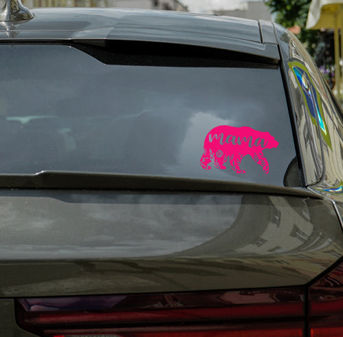 Mama Bear Flowers Vinyl Sticker image 1