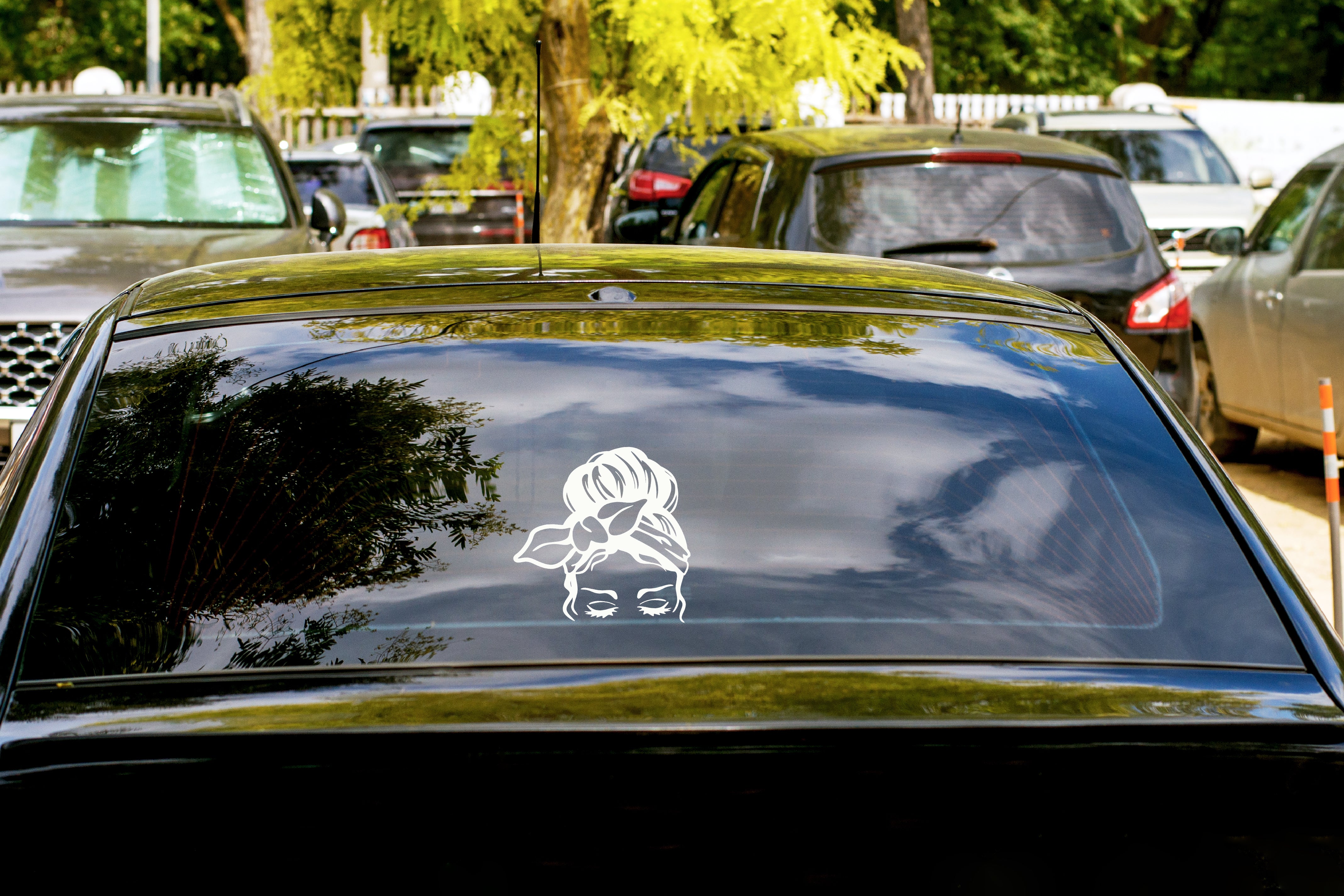 Messy Bun Girl Vinyl Sticker image 1