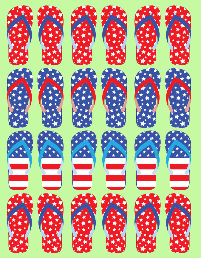 Star Spangled Flip Flop Sticker Set image 0