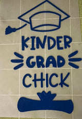 Kinder Grad Chick Vinyl Sticker, Graduation Sticker image 0