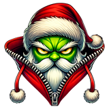 Illustration of a character wearing a red Santa hat and jacket with a white beard.