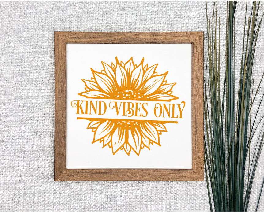 Kind Vibes Only Sunflower Vinyl Sticker image 1