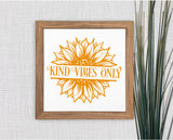 Kind Vibes Only Sunflower Vinyl Sticker image 1