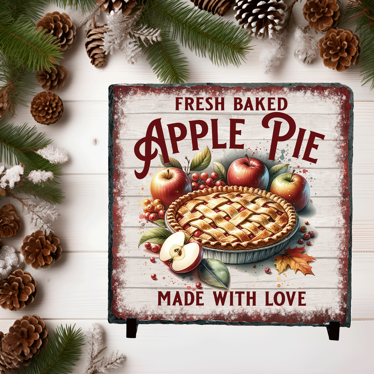 Fresh Baked Apple Pie Sublimated Square Photo Slates