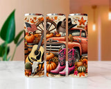 Autumn Country Girl Sublimated Skinny Tumblers