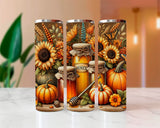 Autumn Honey Harvest Sublimated Skinny Tumblers