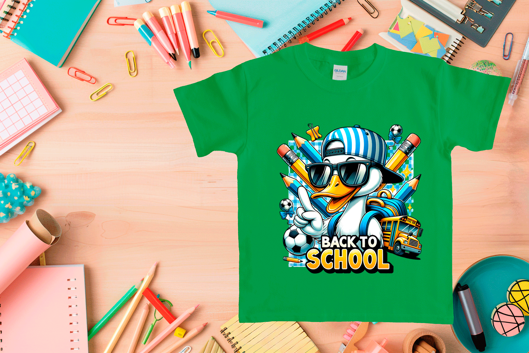 Back To School Duck Toddler HTV Graphic T-shirt