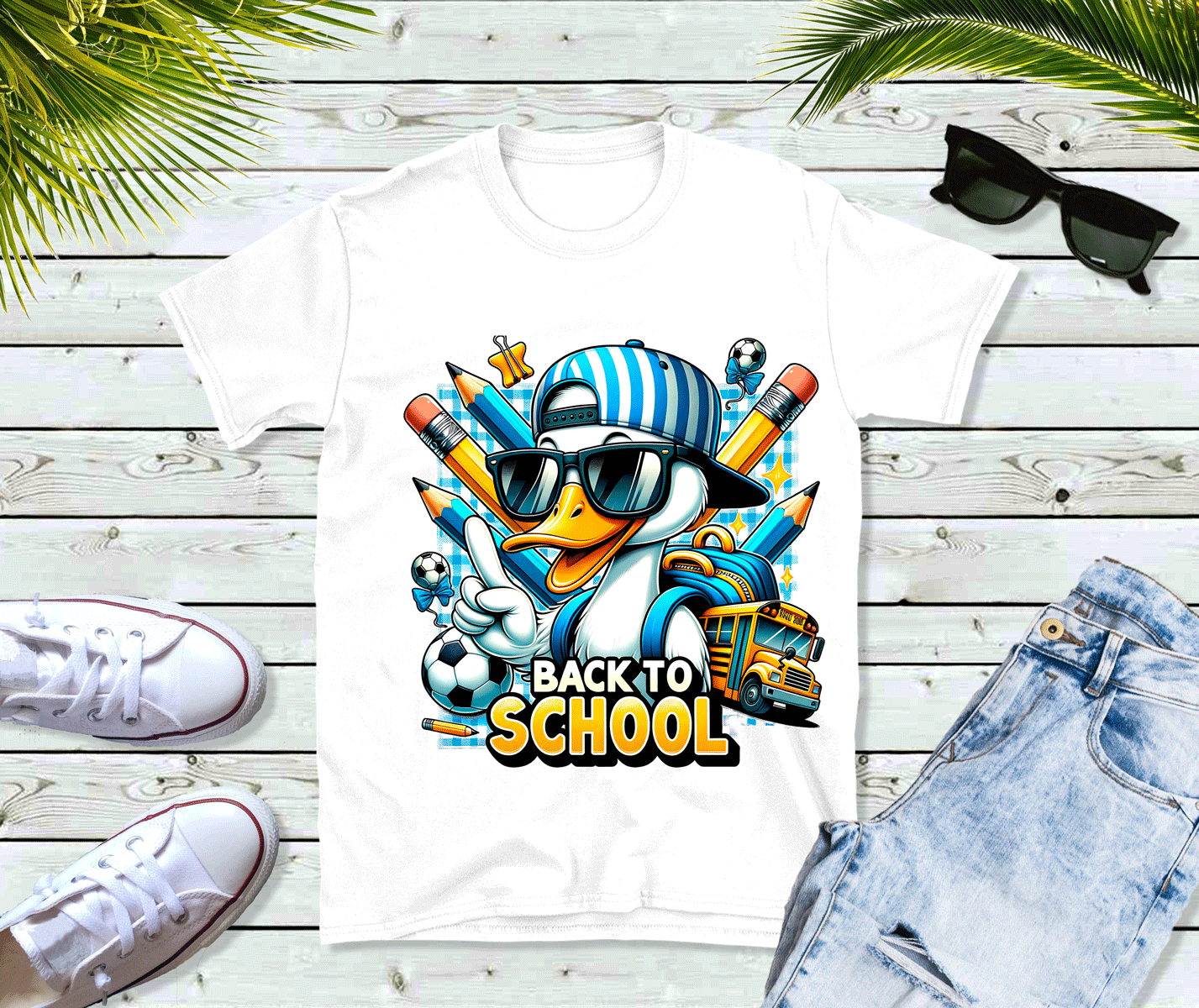Back To School Duck Toddler Sublimated Graphic T-shirt