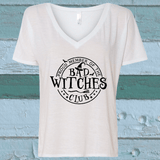 Bad Witches Club Halloween Sublimated Graphic Ladies V-neck T-shirts