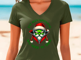 Santa's Been Watching HTV Graphic Ladies V-neck T-shirts
