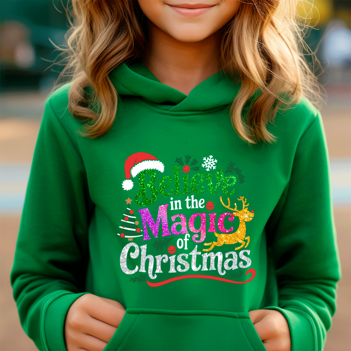 Believe In Magic Of Christmas HTV Toddler Pullover Hoodies