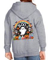 Boo Party Halloween HTV Graphic Youth Full-zip Hoodies