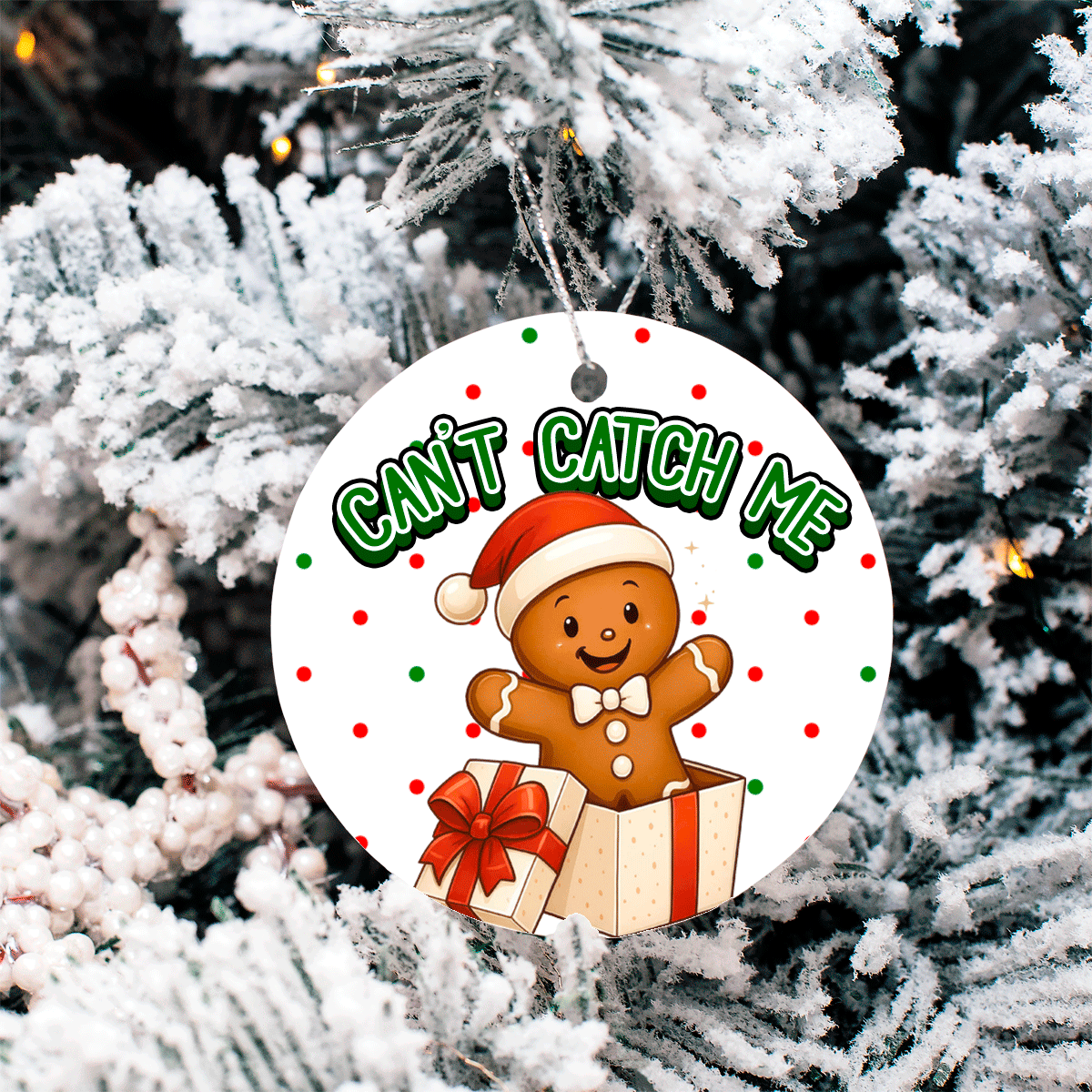 Seasonal Characters Christmas Sublimated Ceramic Ornament 3" Set Of 5
