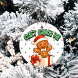 Seasonal Characters Christmas Sublimated Ceramic Ornament 3" Set Of 5