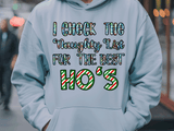 Check Naughty List HTV Graphic Unisex Pullover Hoodies