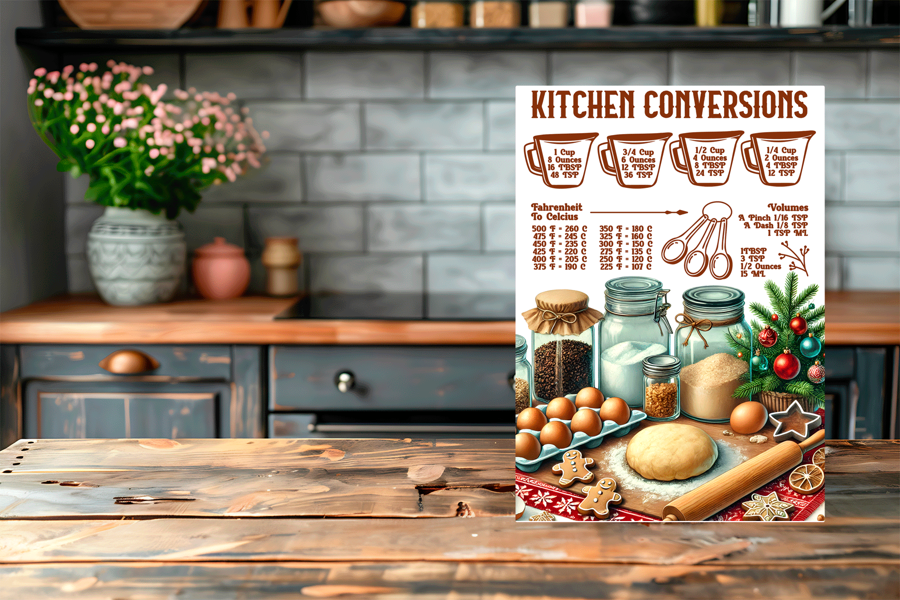 Christmas Kitchen Conversions Sublimated Tempered Glass Cutting Boards