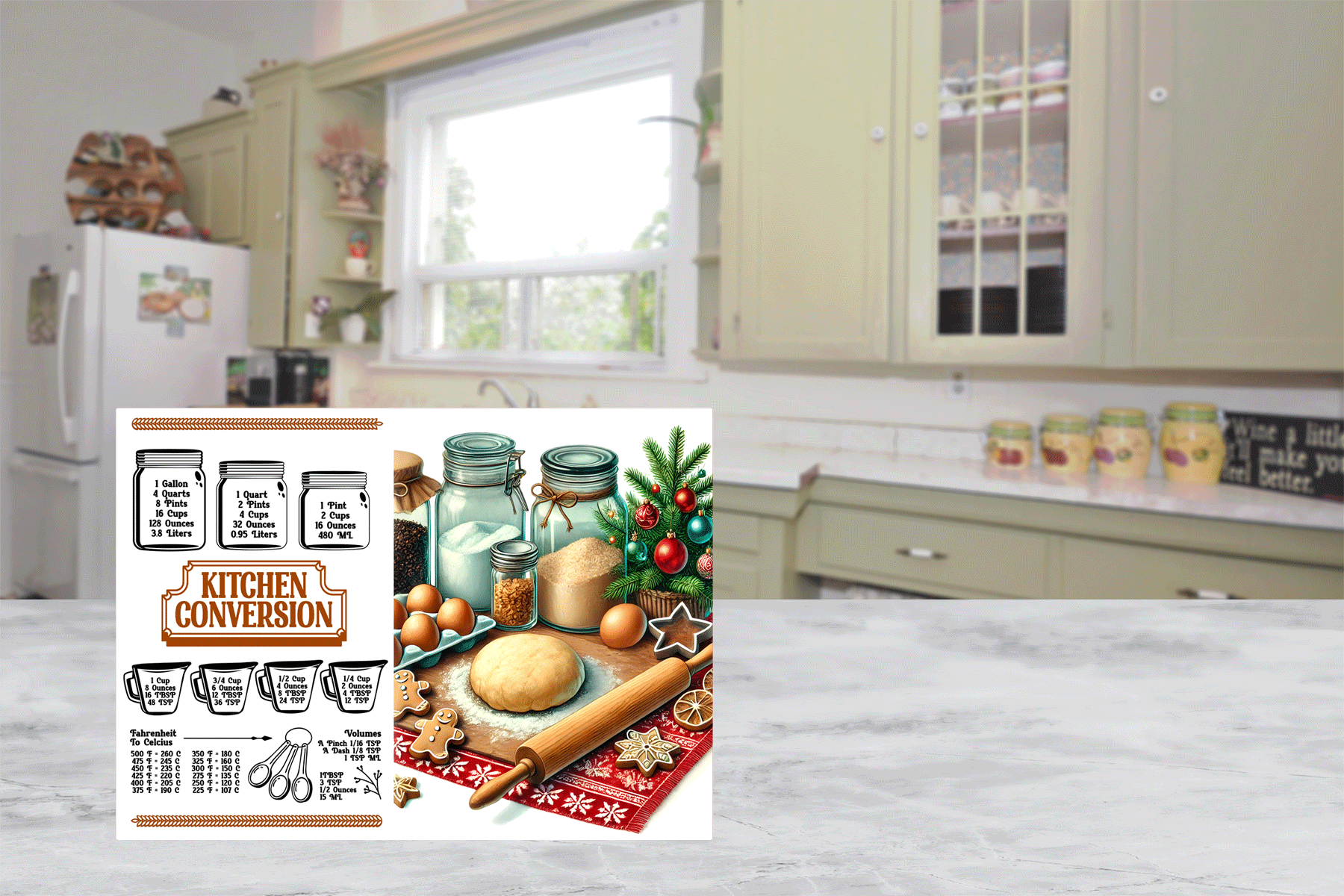 Christmas Kitchen Conversions Sublimated Tempered Glass Cutting Boards