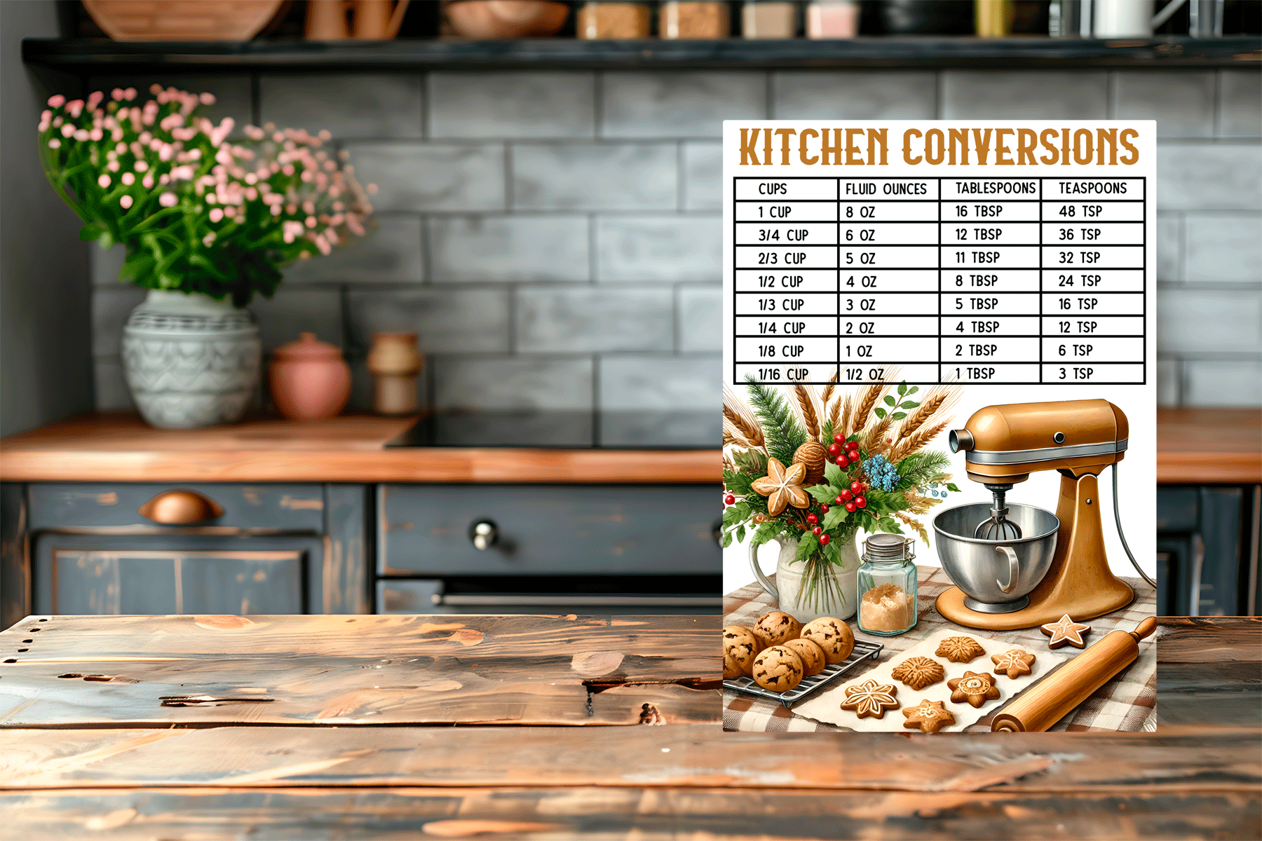 Christmas Kitchen Conversions Sublimated Tempered Glass Cutting Boards