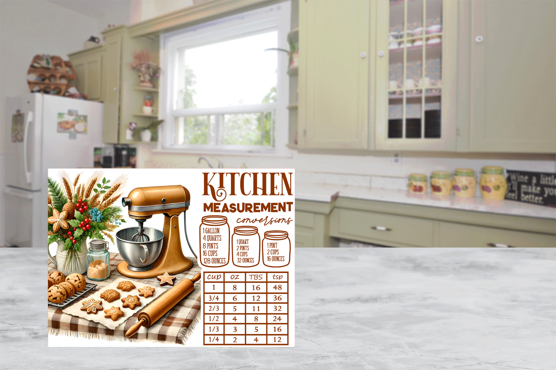 Christmas Kitchen Conversions Sublimated Tempered Glass Cutting Boards