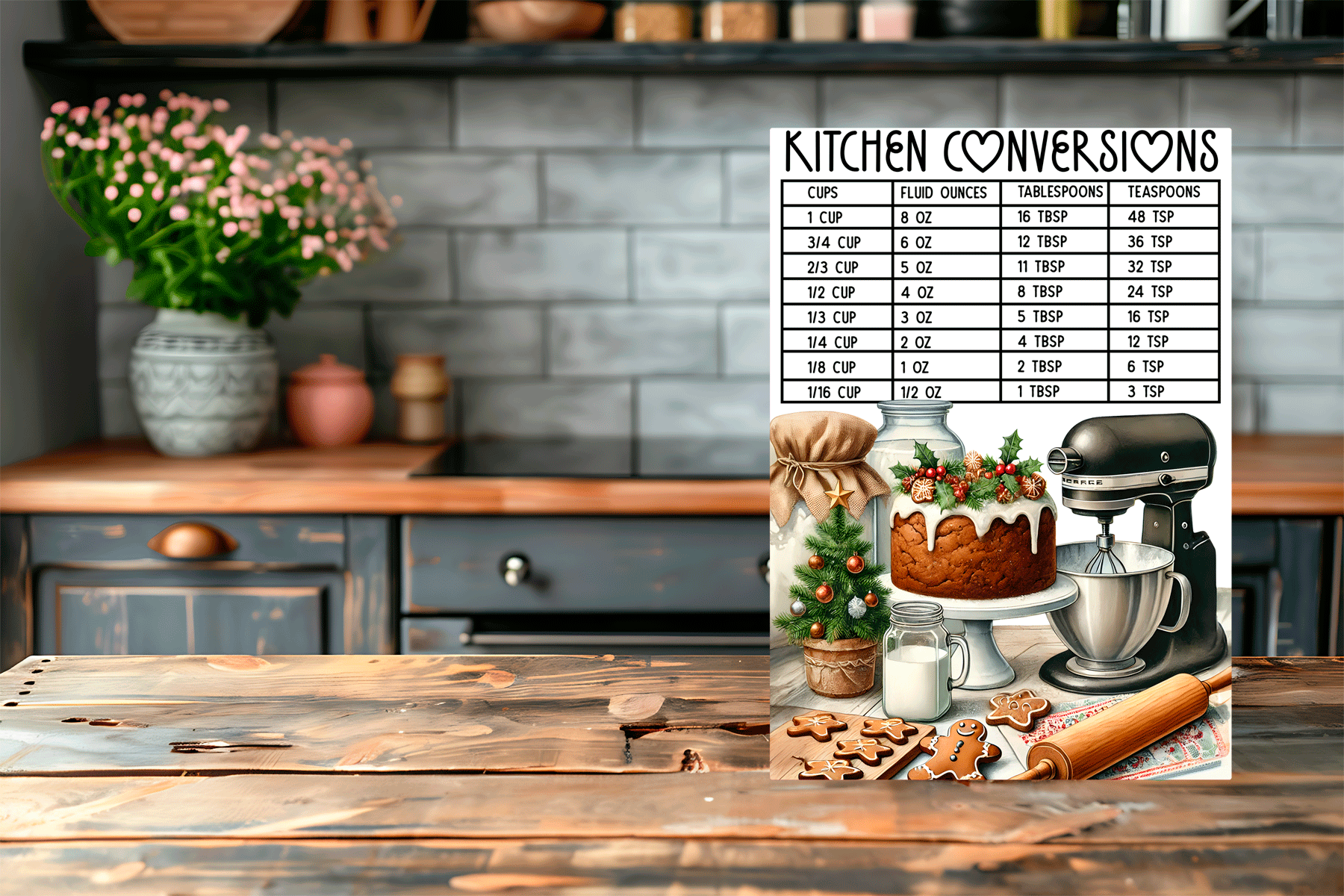 Christmas Kitchen Conversions Sublimated Tempered Glass Cutting Boards