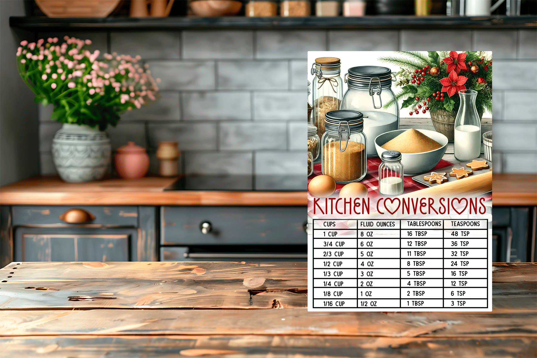 Christmas Kitchen Conversions Sublimated Tempered Glass Cutting Boards