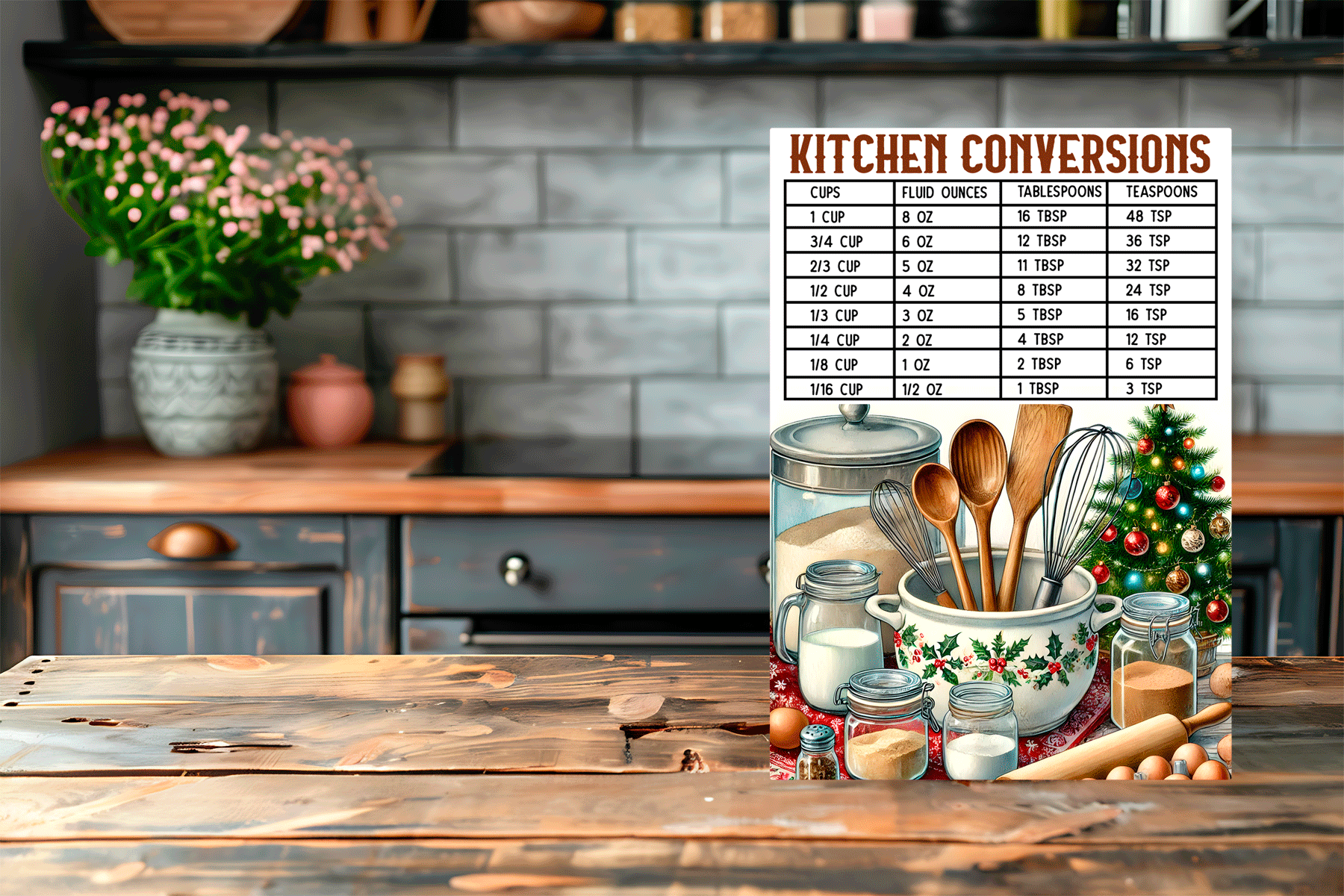Christmas Kitchen Conversions Sublimated Tempered Glass Cutting Boards
