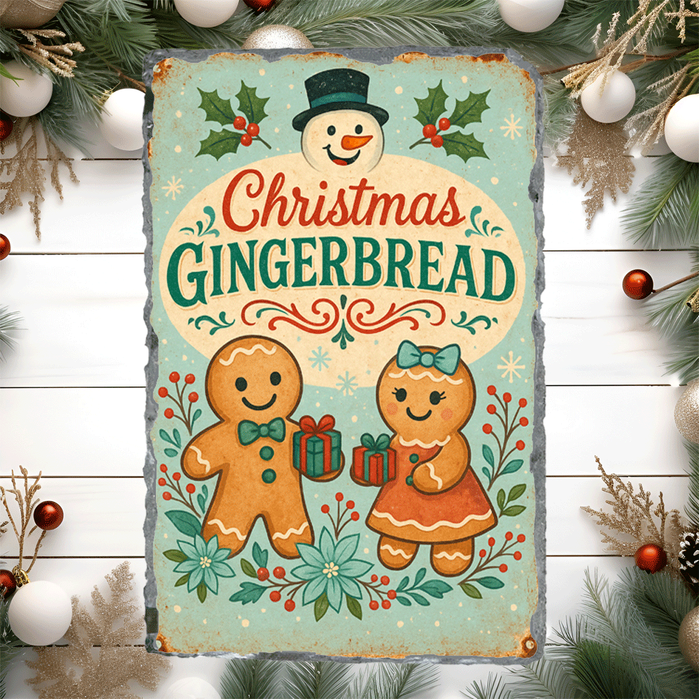 Christmas Gingerbread Sublimated Rectangle Slates