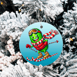 Dill Pickle Humorous Christmas Set 2 Sublimated Ceramic Ornament 3" Set Of 4