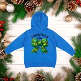 Christmas Vibes Bow HTV Toddler Full Zip Hoodies