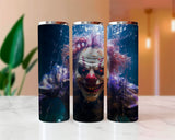 Crazy Clown Under Water Halloween Sublimated Skinny Tumblers