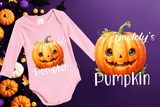 Daddy's Pumpkin Halloween HTV Infant Long Sleeve Bodysuits