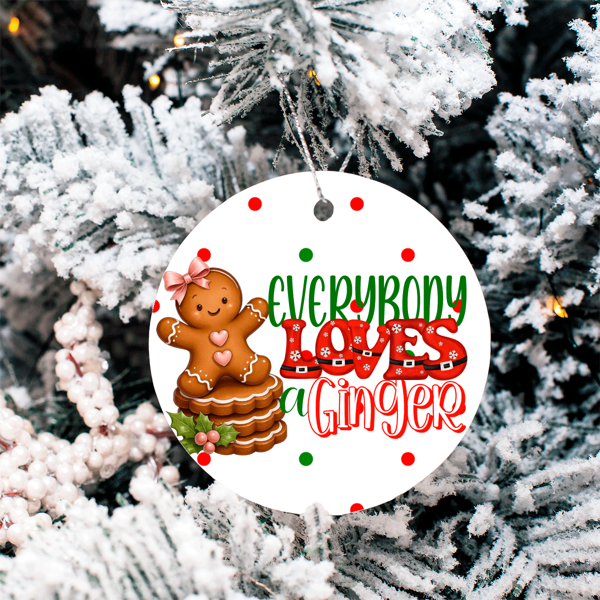 Seasonal Characters Christmas Sublimated Ceramic Ornament 3" Set Of 5