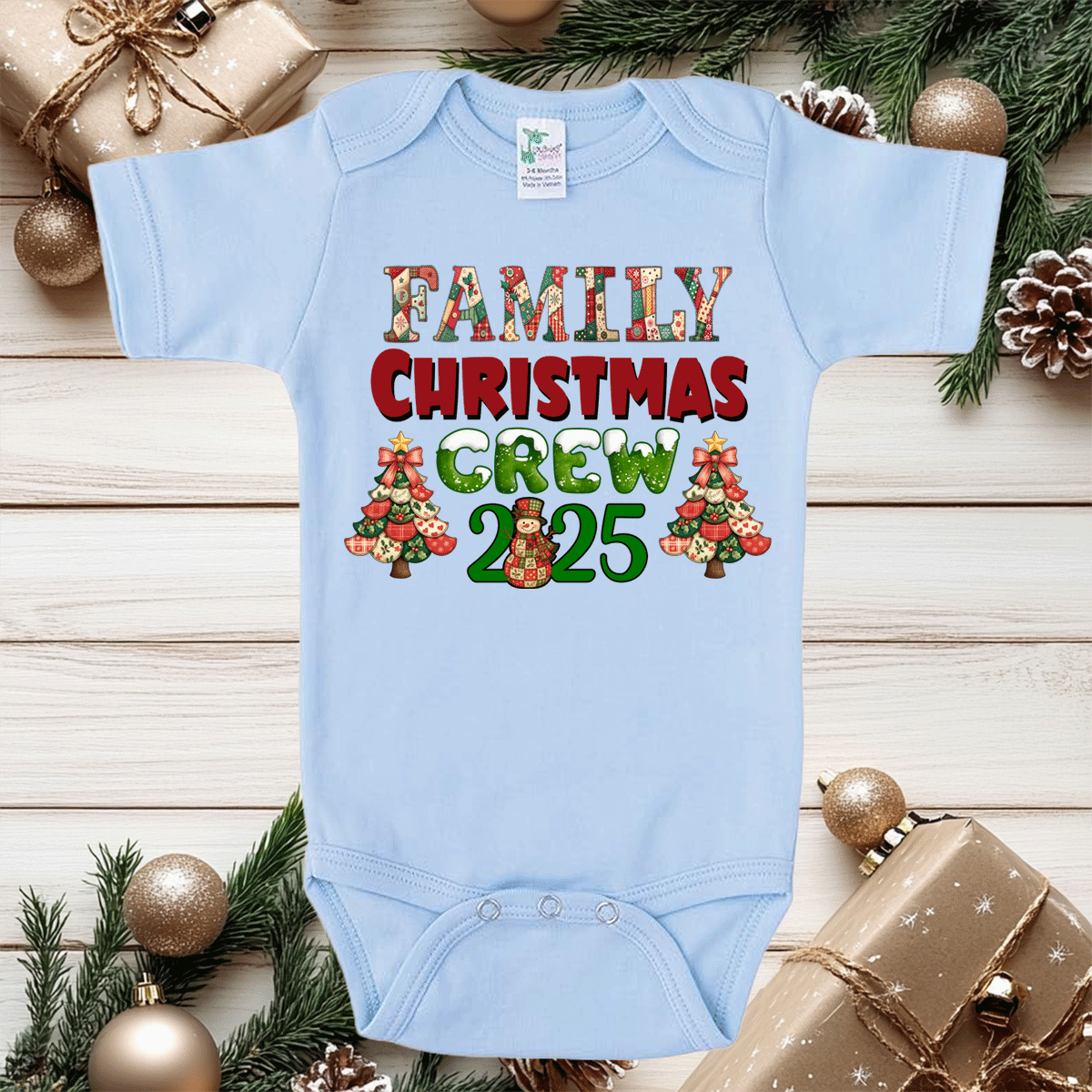 Family Christmas Crew 2025 HTV Infant Bodysuits