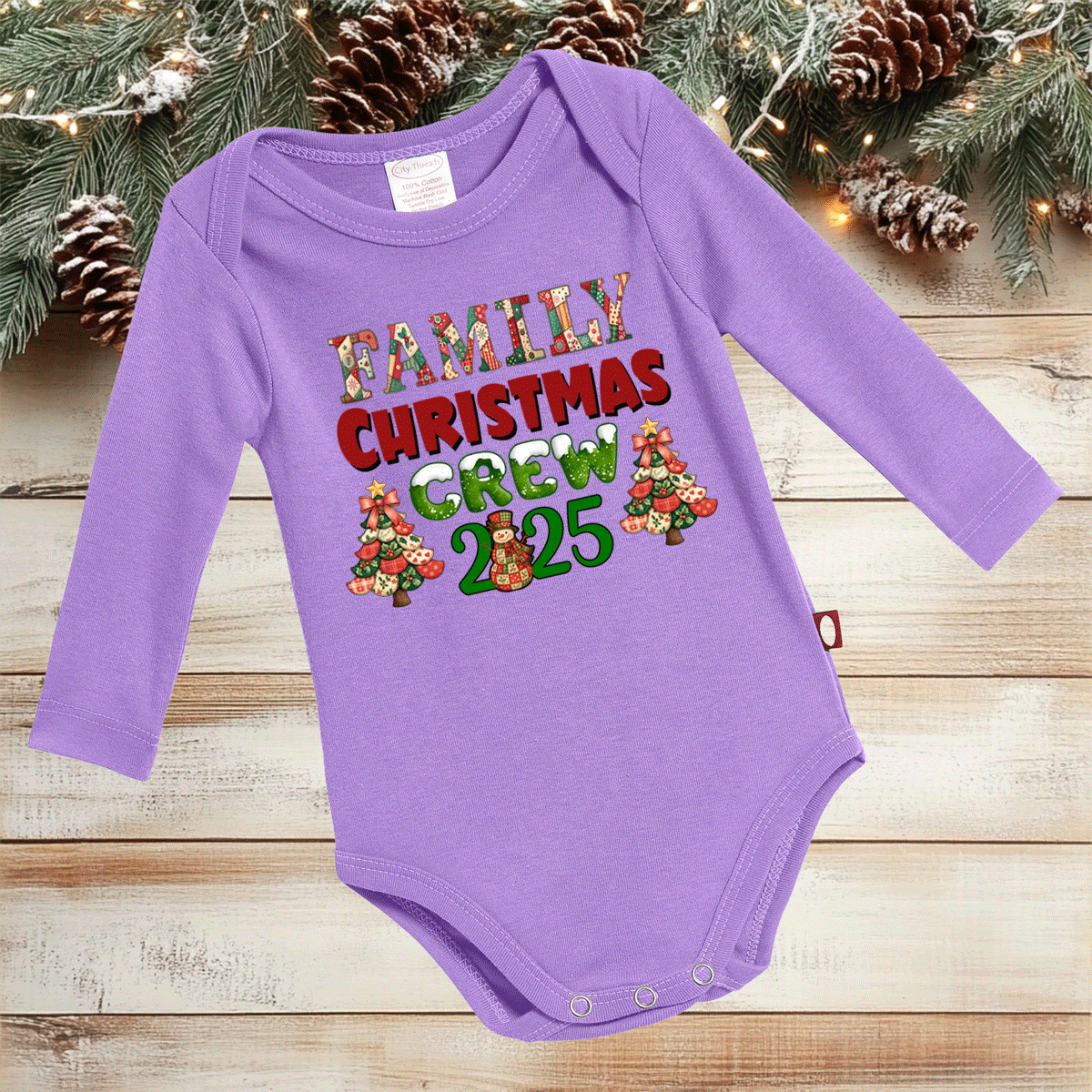 Family Christmas Crew 2025 HTV Infant Long Sleeve Bodysuits