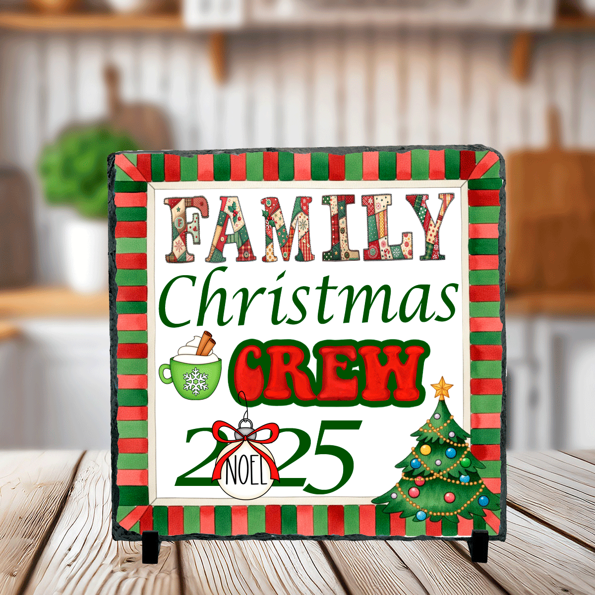 Family Christmas Crew 2025 Sublimated Square Photo Slates