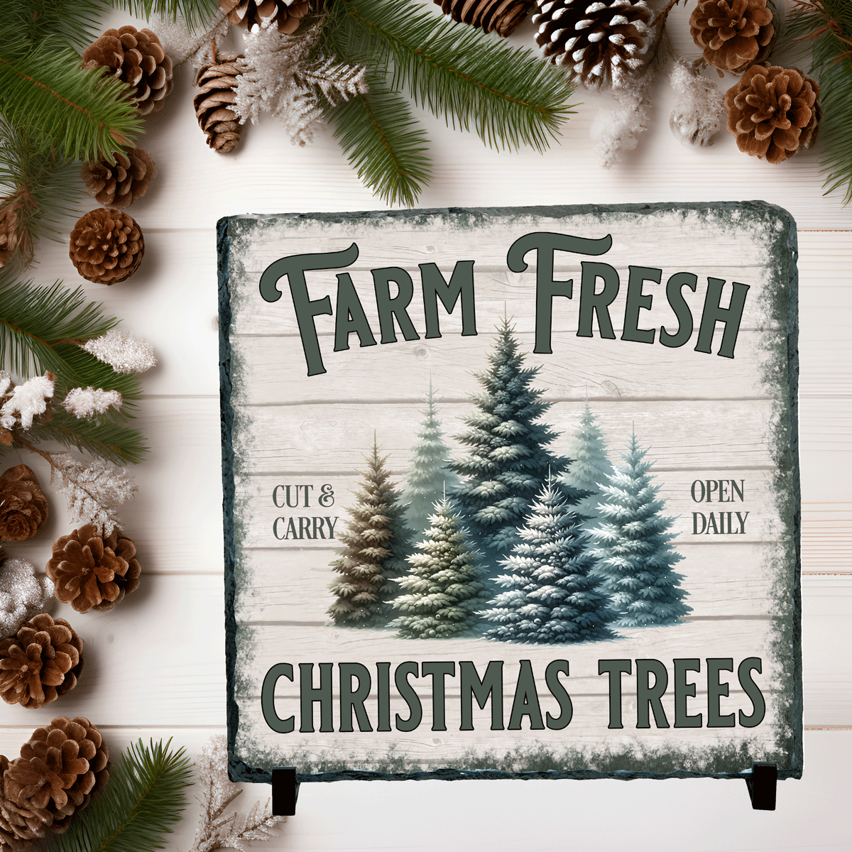 Frosty Christmas Sublimated Square Photo Slates