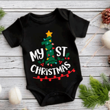 My First Christmas 3 HTV Infant Bodysuits