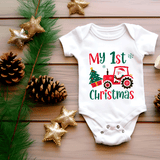 My First Christmas Sublimated Infant Bodysuits