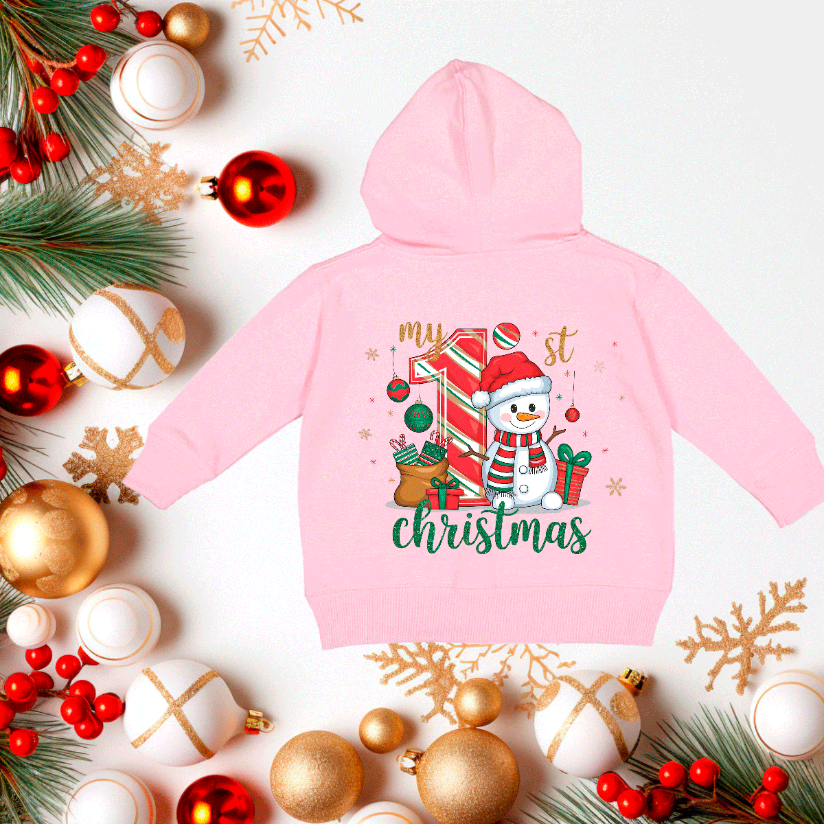 My First Christmas 3 HTV Infant Full Zip Hoodies