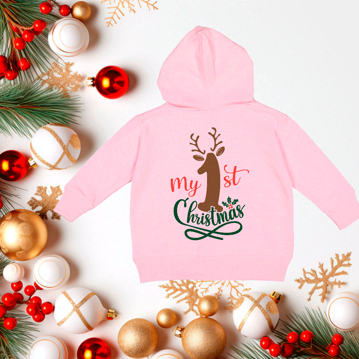 My First Christmas 3 HTV Infant Full Zip Hoodies