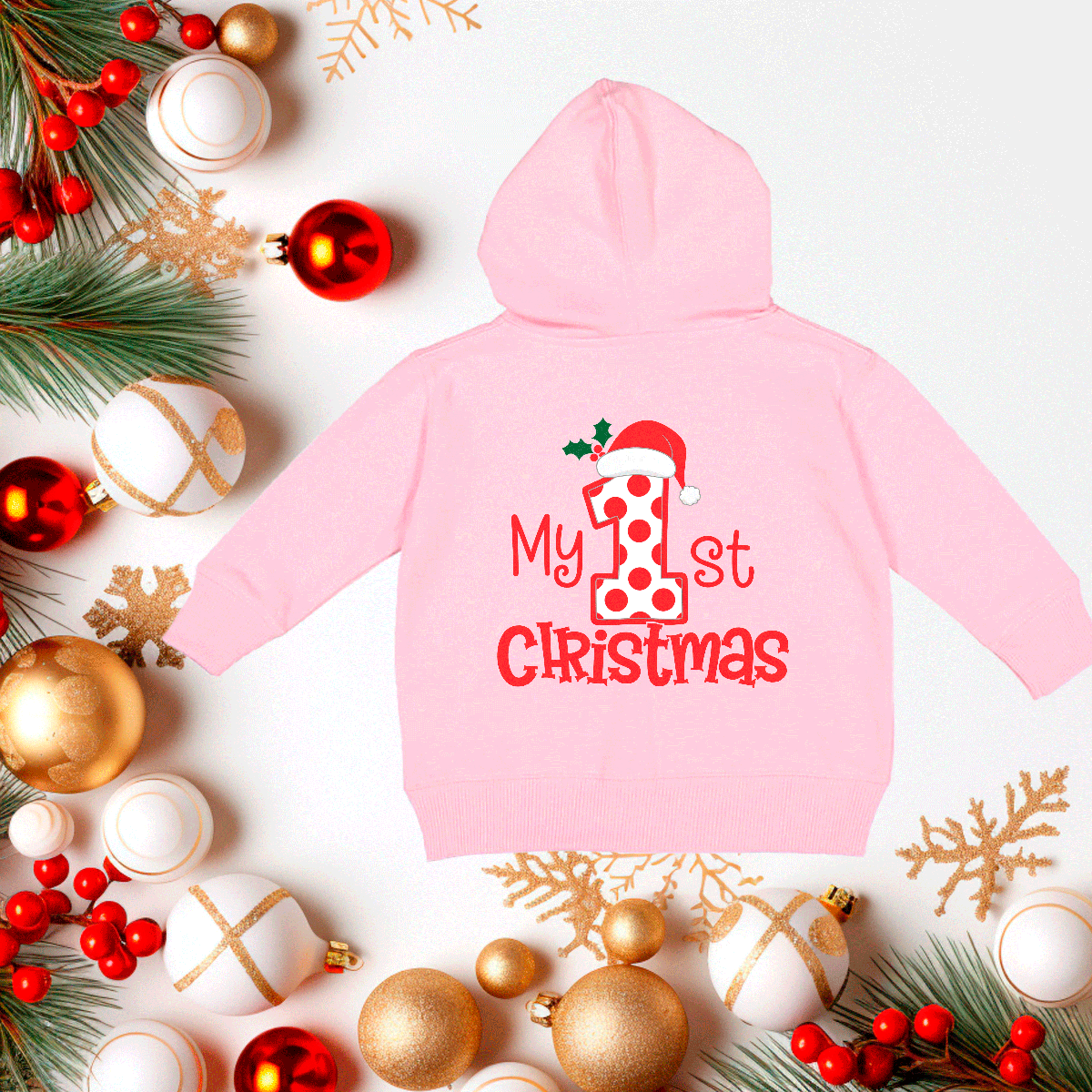 My First Christmas 3 HTV Infant Full Zip Hoodies