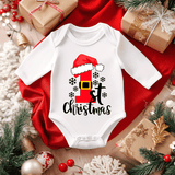 My First Christmas Sublimated Infant Long Sleeve Bodysuits