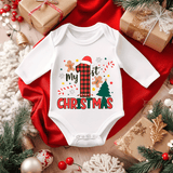 My First Christmas Sublimated Infant Long Sleeve Bodysuits