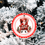 Decorative Christmas ornament with Santa Claus on a tree