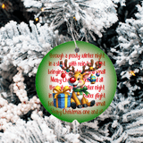 Seasonal Characters Christmas Sublimated Ceramic Ornament 3" Set Of 5