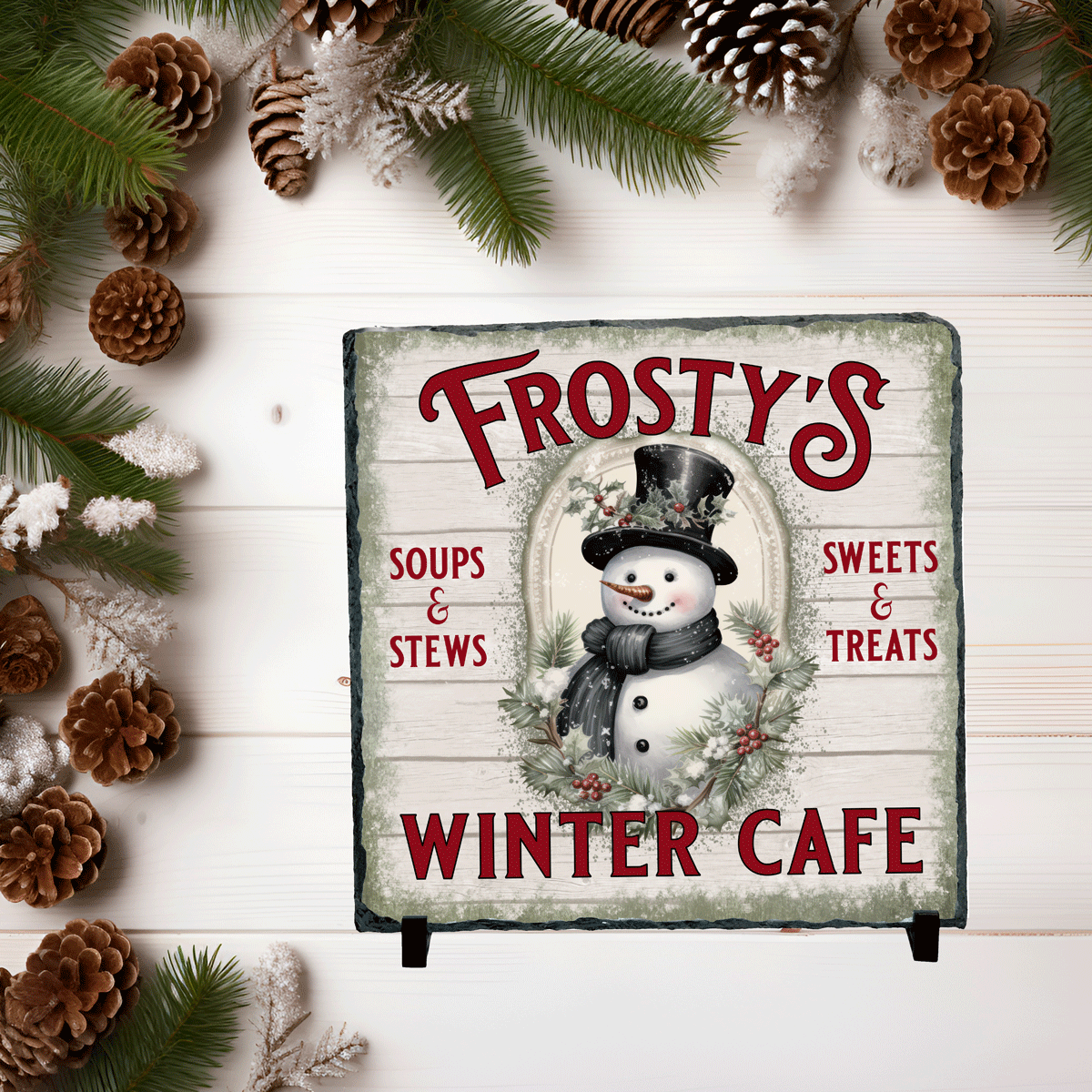 Frosty Christmas Sublimated Square Photo Slates