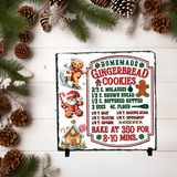 Gingerbread Cookie Recipe Christmas Sublimated Square Photo Slates