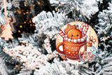 Gingers Love Cocoa Christmas  Sublimated Ceramic Ornament 3" Set Of 6