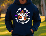 Ghost People All Year Halloween HTV Graphic Unisex Pullover Hoodies